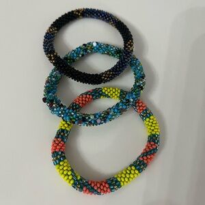Colorful Beaded Bracelets Set of 3 Small